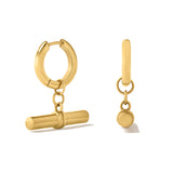 Madison T-Bar Hoops - Gold