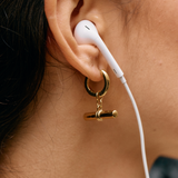 Madison T-Bar Hoops - Gold